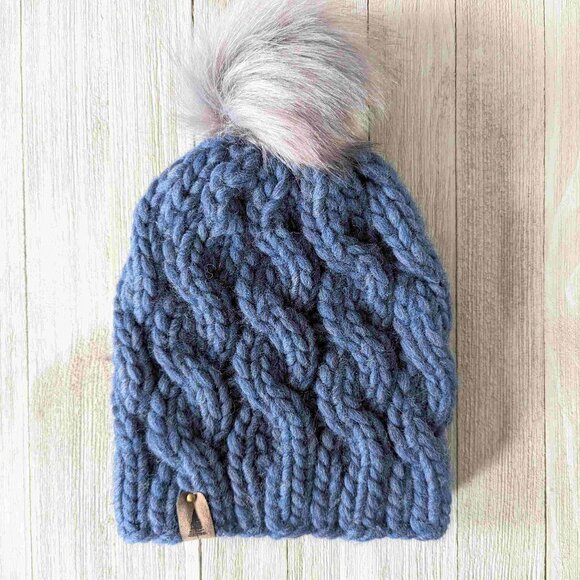 Hand Knit Luxury Cable Beanie - Picture 1 of 2